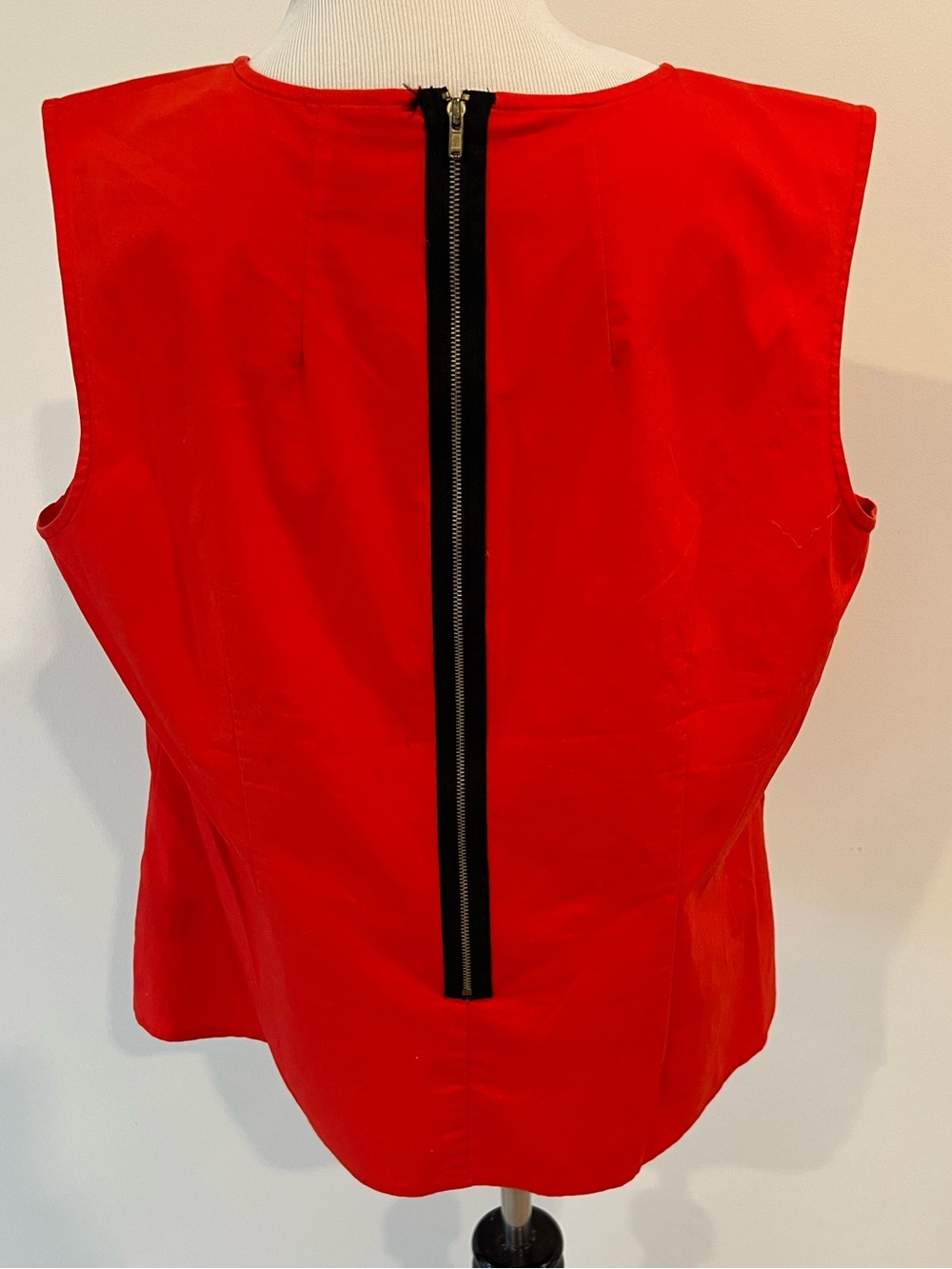 Worthington Tomato Orange and Black Exposed Zipper Sleeveless Top Womens XL